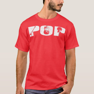 Retro Guitarist Pop Guitar Fathers Day Musi T-shirt