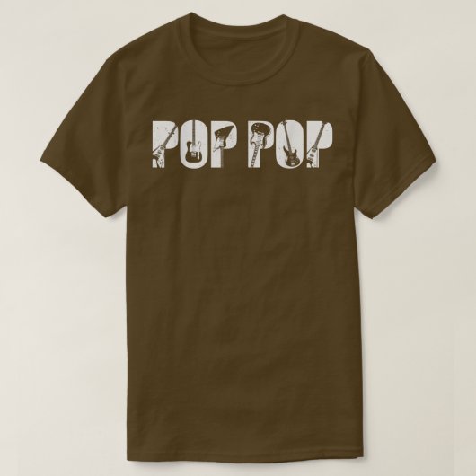Retro Guitarist Pop Pop Guitar Fathers Day T-shirt (Design voorkant)