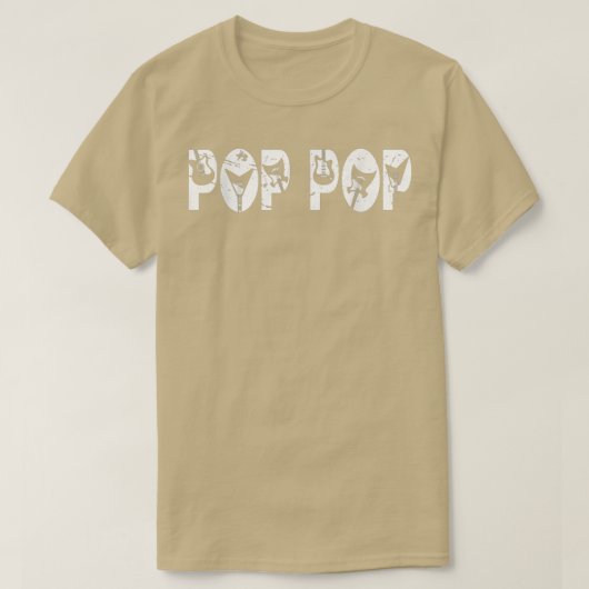 Retro Guitarist Pop Pop Guitar Fathers Day T-shirt (Design voorkant)