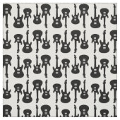 Retro Guitars Pattern B&W Electric Guiters Stof (Swatch)