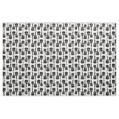 Retro Guitars Pattern B&W Electric Guiters Stof (Fat Quarter)