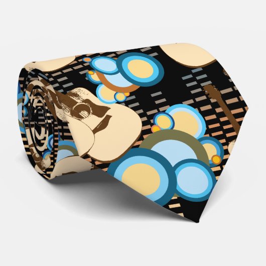 Retro Guitars Stropdas (Opgerold)