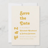 Retro Guldenroede Typografie Bewaar de Datum Save The Date (Voorkant)