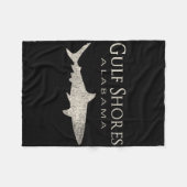 Retro Gulf Shores Al Shark Fleece Deken (Voorkant (Horizontaal))