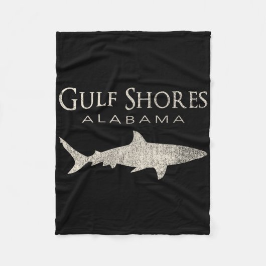 Retro Gulf Shores Al Shark Fleece Deken (Voorkant)
