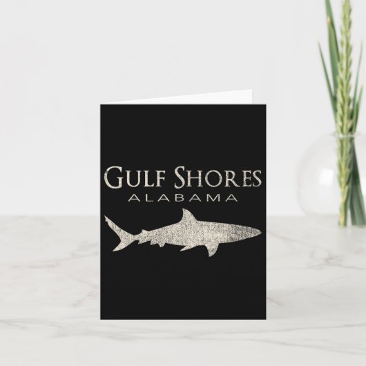 Retro Gulf Shores Al Shark Kaart (Voorkant)