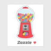 Retro Gum Ball Machine Kiss Cut Sticker (Vel)