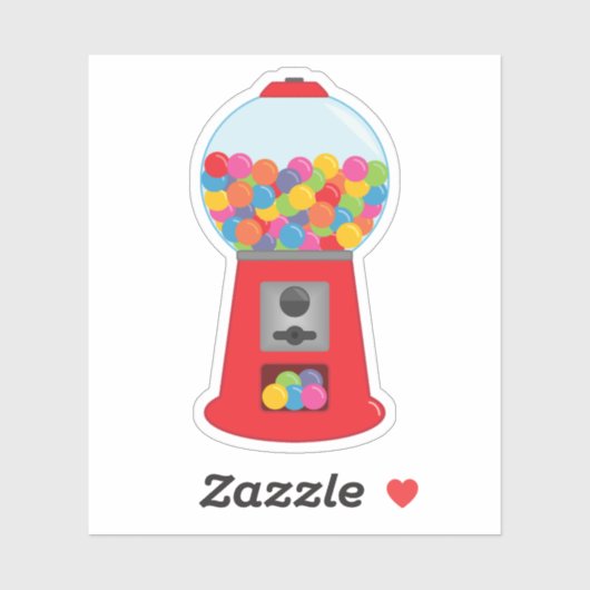 Retro Gum Ball Machine Kiss Cut Sticker (Vel)