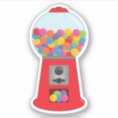 Retro Gum Ball Machine Kiss Cut Sticker (Voorkant)