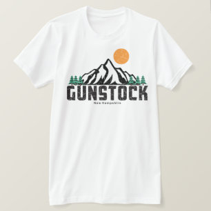 Retro Gunstock Mountain Ski Sunset T-shirt