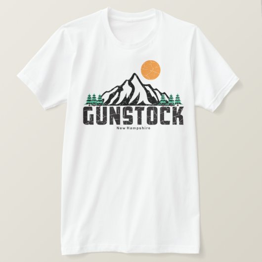 Retro Gunstock Mountain Ski Sunset T-shirt (Design voorkant)