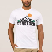 Retro Gunstock Mountain Ski Sunset T-shirt (Voorkant)