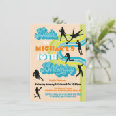 Retro Guy Sports Birthday Party Kaart (Staand voorkant)