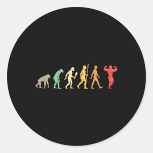 Retro Gym Motivatie Cadeau Idee Funny Bodybuilding Ronde Sticker