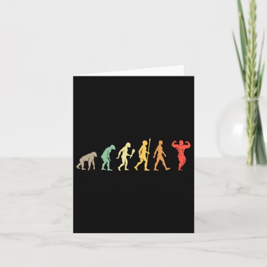 Retro Gym Motivation Gift Idea Funny Bodybuilding  Kaart (Voorkant)
