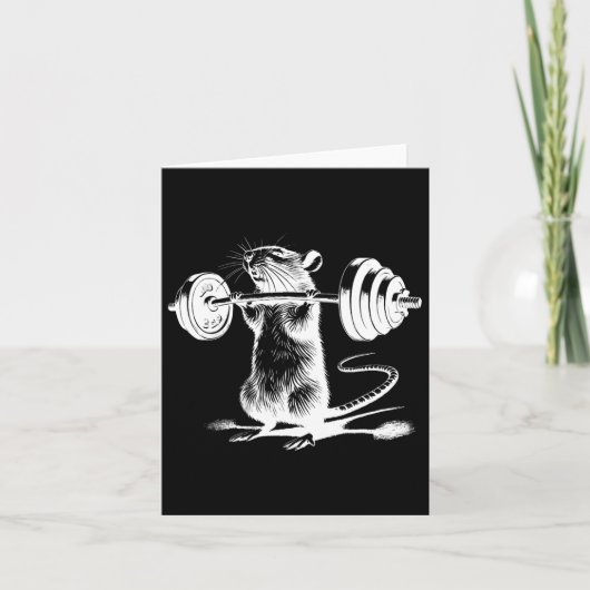 Retro Gym Rat Fitness Bodybuilding Workout Gewicht Kaart (Voorkant)