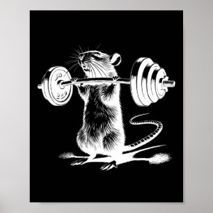 Retro Gym Rat Fitness Bodybuilding Workout Gewicht Poster