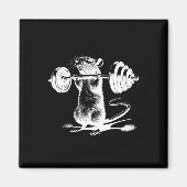 Retro Gym Rat Fitness Bodybuilding Workout Weight  Magneet (Voorkant)