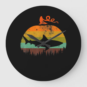Retro haai pompoen Halloween geschenken Grote Klok