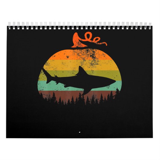 Retro  haai pompoen Halloween geschenken Kalender (Hoes)