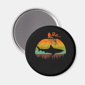 Retro  haai pompoen Halloween geschenken Magneet (Voorkant / Achterkant)