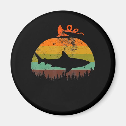 Retro  haai pompoen Halloween geschenken Magneet (Voorkant)