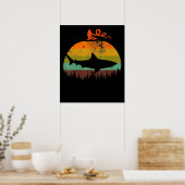 Retro haai pompoen Halloween geschenken Poster (Keuken)