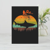Retro  haai pompoen Halloween geschenken Save The Date (Staand voorkant)