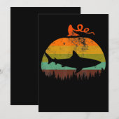 Retro  haai pompoen Halloween geschenken Save The Date (Voorkant / Achterkant)