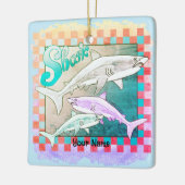 Retro Haaien Keramisch Ornament (Links)