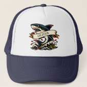 Retro Haaien Tattoe Nautilus Trucker Pet (Voorkant)