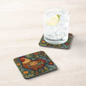 Retro haan boho chic country kip bier onderzetter (Rechterzijde)