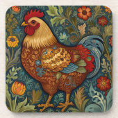 Retro haan boho chic country kip bier onderzetter (Voorkant)