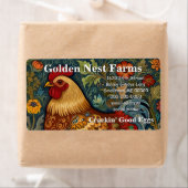 Retro haan boho chic country kip etiket (Insitu)