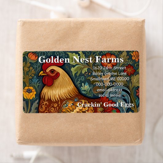 Retro haan boho chic country kip etiket (Insitu)