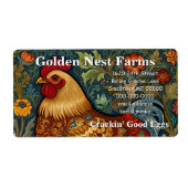 Retro haan boho chic country kip etiket (Voorkant)