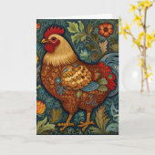 Retro haan boho chic country kip kaart (Gele Bloem)