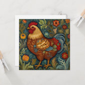 Retro haan boho chic country kip kaart (Voorkant / Achterkant in situ)