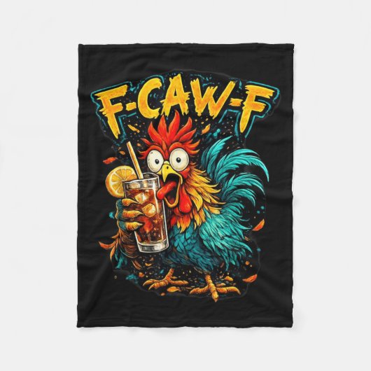 Retro Haan F-Caw-F Ijs Thee Grappig Sarcasme Fleece Deken (Voorkant)