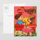  Retro Haan Valentijn Kaart (Voorkant / Achterkant)