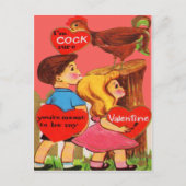 Retro Haan Valentijn Kaart (Voorkant)