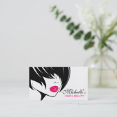 Retro Haar en Beauty Make-up artiest visitekaartje (Staand voorkant)