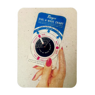 Retro haarstyling gadget tijdschriftadvertentie magneet