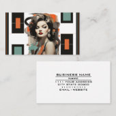 Retro Haarstylist schoonheidssalon cosmetica-indus Visitekaartje (Voorkant / Achterkant)