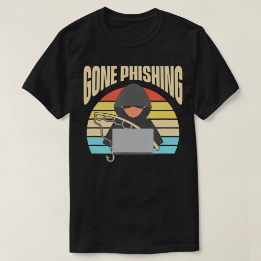 Retro Hacker Gone Phishing T-shirt (Design voorkant)