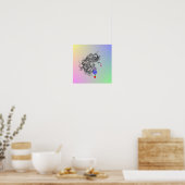 Retro Hair Mode Design Psychedelic Poster (Keuken)