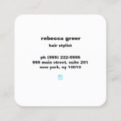 Retro Hair Stylist 60's Zonnebril Vierkant Vierkante Visitekaartje (Achterkant)