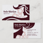 Retro Hair Stylist Brown en White Visitekaartje (Voorkant / Achterkant)