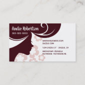 Retro Hair Stylist Brown en White Visitekaartje (Achterkant)