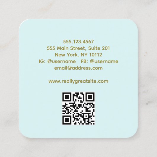 Retro Hair Stylist, Schaar QR Code Vierkante Visitekaartje (Achterkant)